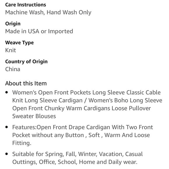 Beautiful Women’s Open Front Long Sleeve Boho Boyfriend Knit Chunky Cardigan. - Picture 13 of 14